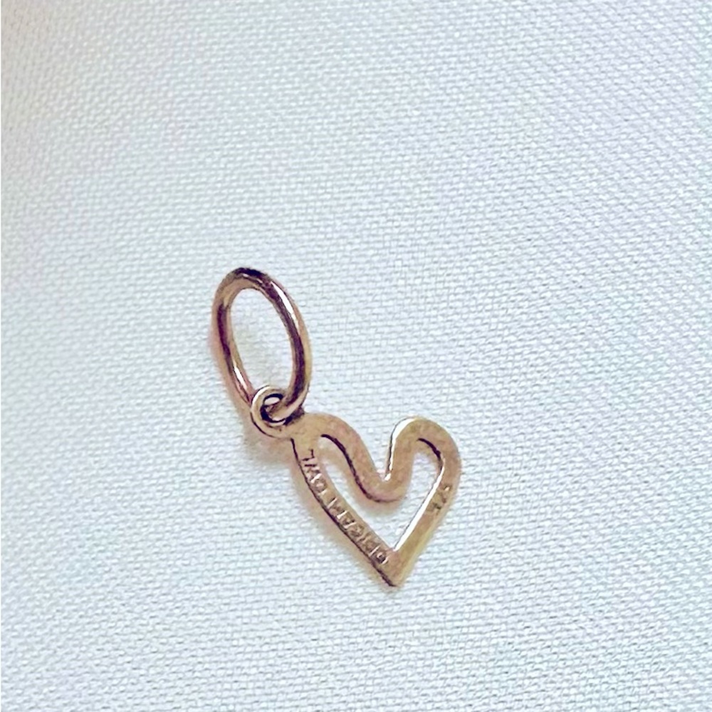 Origami Owl rose gold heart charm - 925